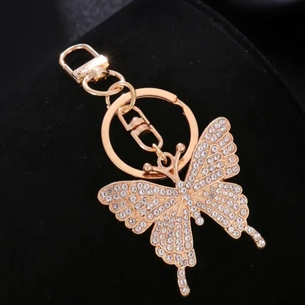 Elegant Gold Butterfly Keychain - Picture 1 of 2